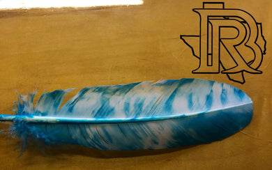 Feather for Cowboy hats : Blue and white