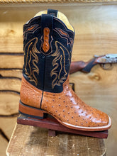 Load image into Gallery viewer, BR BOOTS: ORIGINAL OSTRISH COGNAC SQUARE TOE BOOT