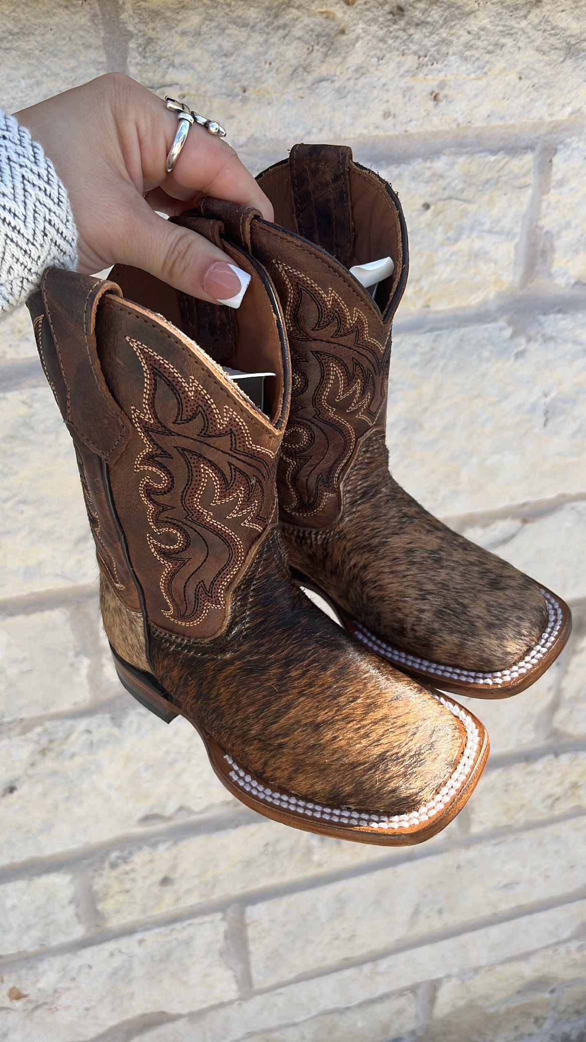 “ Tucker “ | KIDS (ninos) WESTERN SQUARE TOE BOOTS LIGHT BROWN