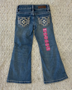 Girls Aztec emb mid rise boot cut light vintage jeans | RRGD4MR0XS