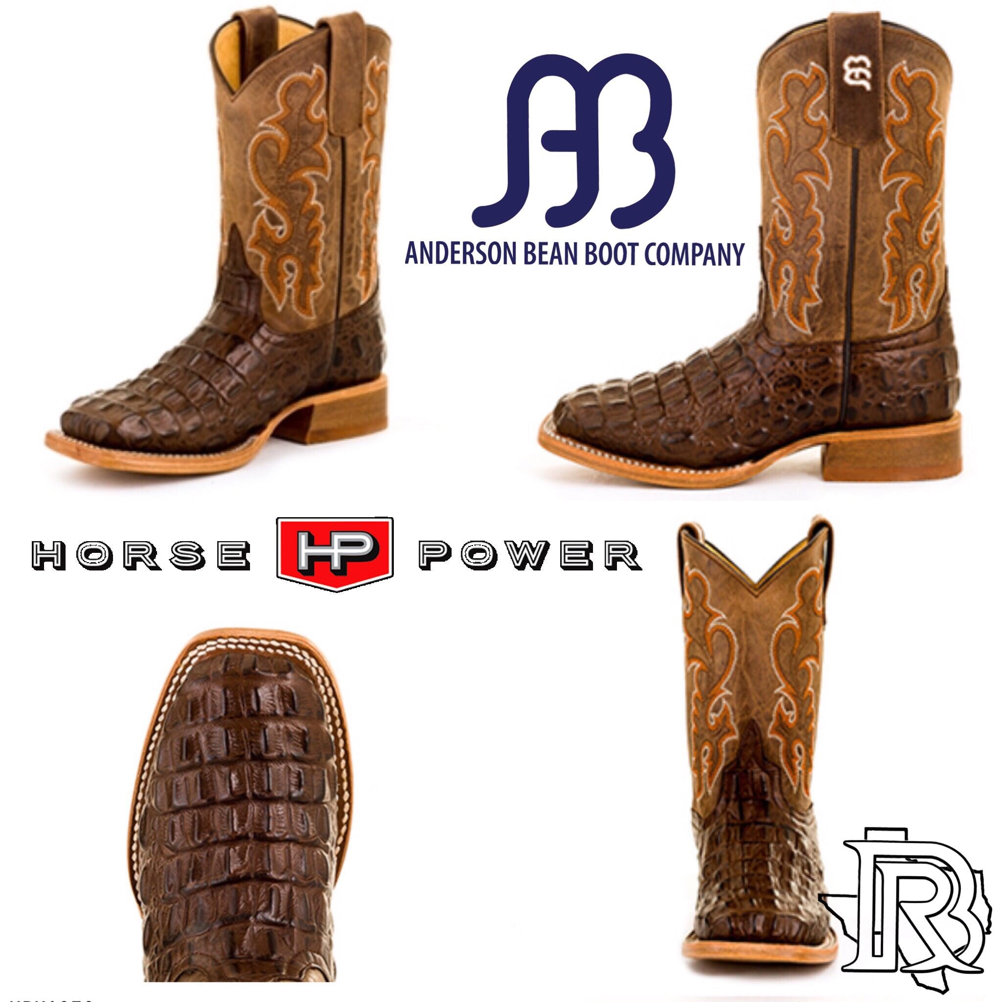 Kid's Anderson Bean Chocolate Nile Print Cowboy Boots HPK1070