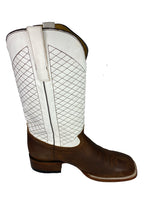 Load image into Gallery viewer, SQUARE TOE BOOT ALASKA TAN WITH WHITE TOP MOH252