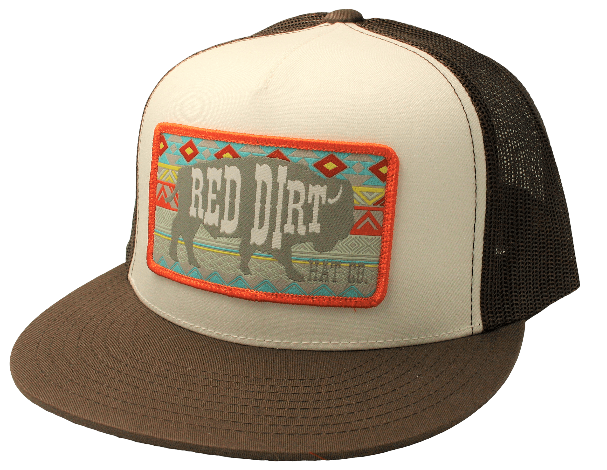 RED DIRT CAPS : “Aztec Buffalo” Brown / White RDHC23