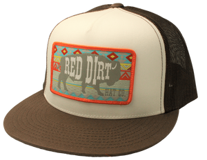RED DIRT CAPS : “Aztec Buffalo” Brown / White RDHC23