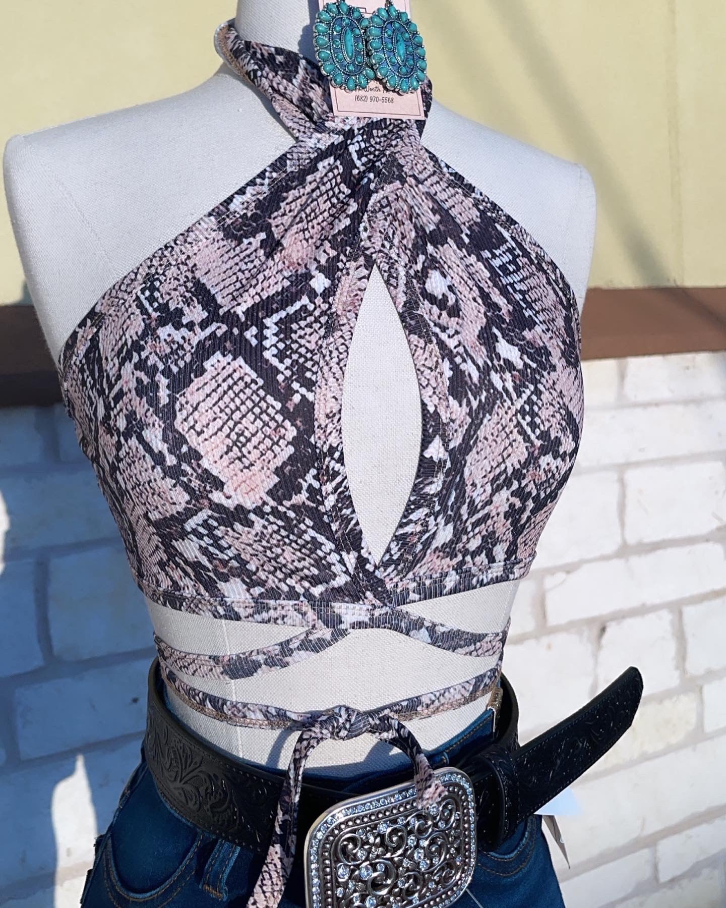 SNAKE PRINT CROP TOP