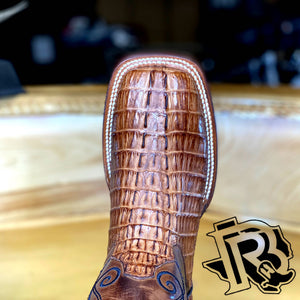 CAIMAN TAIL ORIGNAL | TAN SQUARE TOE MEN SQUARE TOE BOOTS