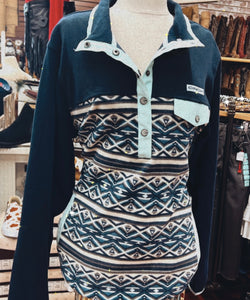 WOMENS CINCH POLAR FLEECE PULLOVER TEAL (MAK9819003)