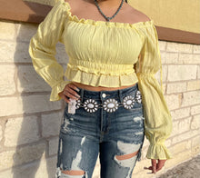 Load image into Gallery viewer, CASANDRA L.YELLOW OFF SHOULDER TOP | HF22E115