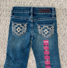 Load image into Gallery viewer, Girls Aztec emb mid rise boot cut light vintage jeans | RRGD4MR0XS