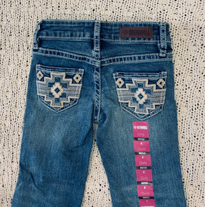 Girls Aztec emb mid rise boot cut light vintage jeans | RRGD4MR0XS