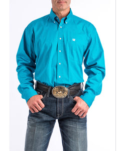 Cinch Men's Solid Turquoise Button-Down Western Shirt MTW1103800-TEAL