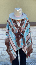 Load image into Gallery viewer, WOMENS PONCHO WITH BELT TAUPE ROCK &amp; ROLL |RRWT95R04T