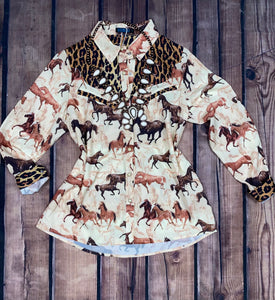 leopard Cowgirl Top