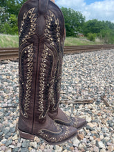 Load image into Gallery viewer, “ Isella “ Chocolate  | Women Western Tall Boots style vd0028