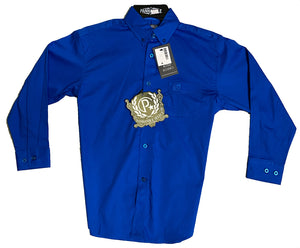 Panhandle Children's Long Sleeve Button Down Shirt SAPPHIRE  C0D3231