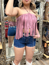 Load image into Gallery viewer, BELY FRINGE CROP TOP (MAUVE)