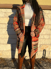 Load image into Gallery viewer, “ Lillie “ | WOMEN COAT WESTERN CAMEL AZTEC