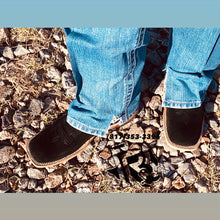 Load image into Gallery viewer, BLACK ROUGHT OUT | MEN SQUARE TOE BOOTS HANDMADE