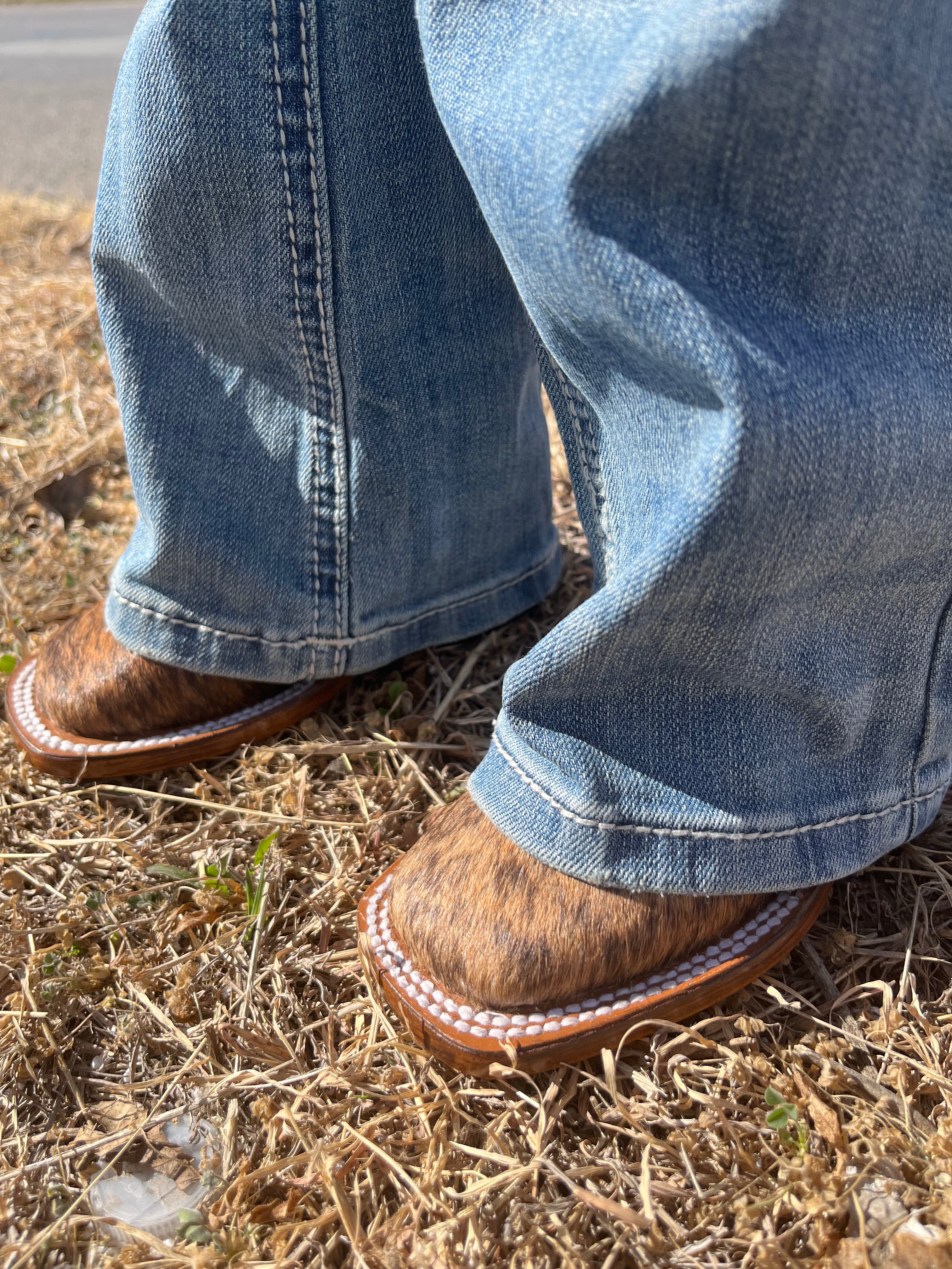 “ Tucker “ | KIDS (ninos) WESTERN SQUARE TOE BOOTS LIGHT BROWN