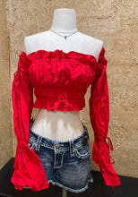 Load image into Gallery viewer, Heidi red crop top