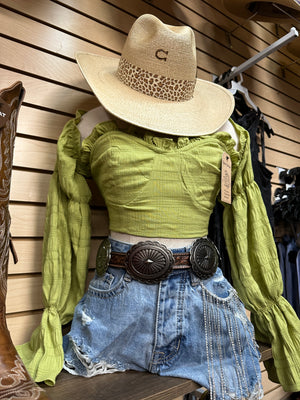Daisy green crop top