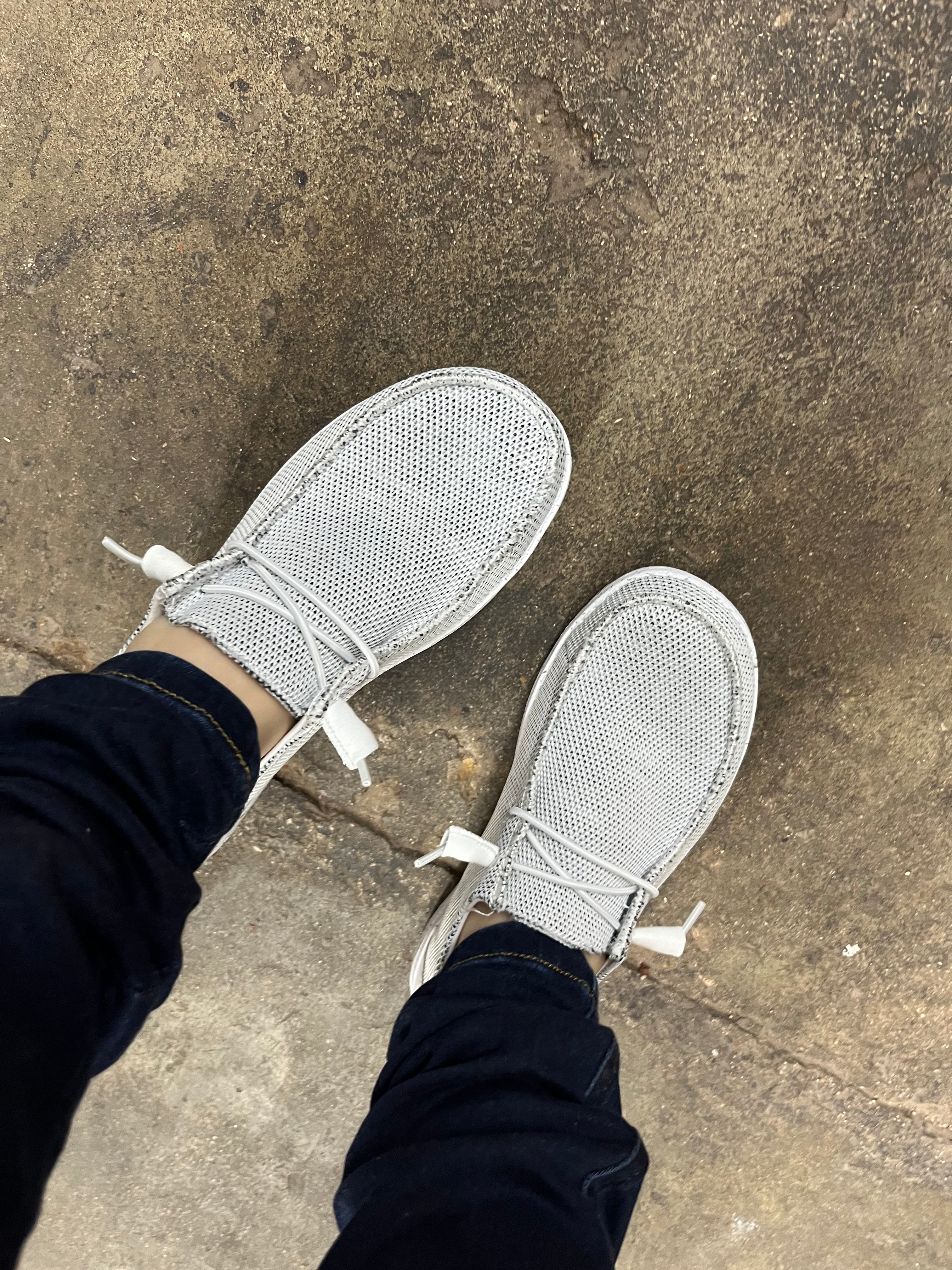 “ WENDY “ | WOMEN HEY DUDE STRETCH SLIP ON SHOE LIGHT GREY  121410705