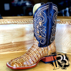 CAIMAN TAIL TAN ORIGNAL | SQUARE TOE MEN BOOTS