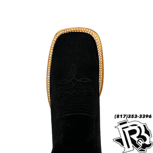 BLACK ROUGHT OUT | MEN SQUARE TOE BOOTS HANDMADE