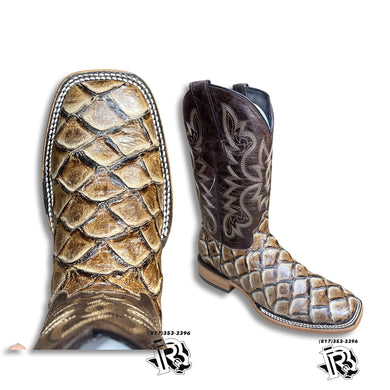 “ Levi “ | Men Western Square Toe Boots Leather Print Orix Rustico