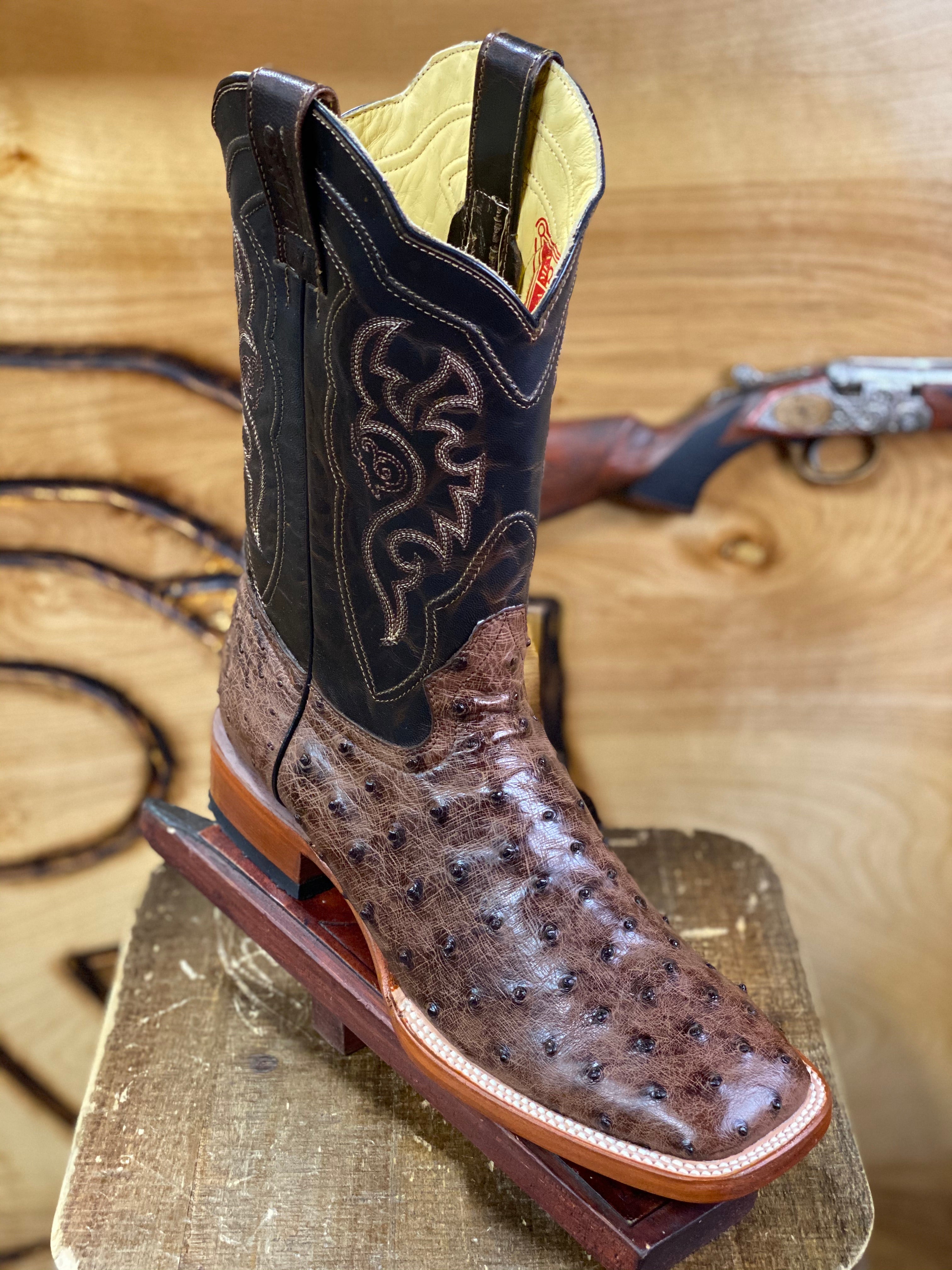 BR BOOTS: OSTRISH BRUCCIATO TOBACO (avestruz brucciato tobaco)