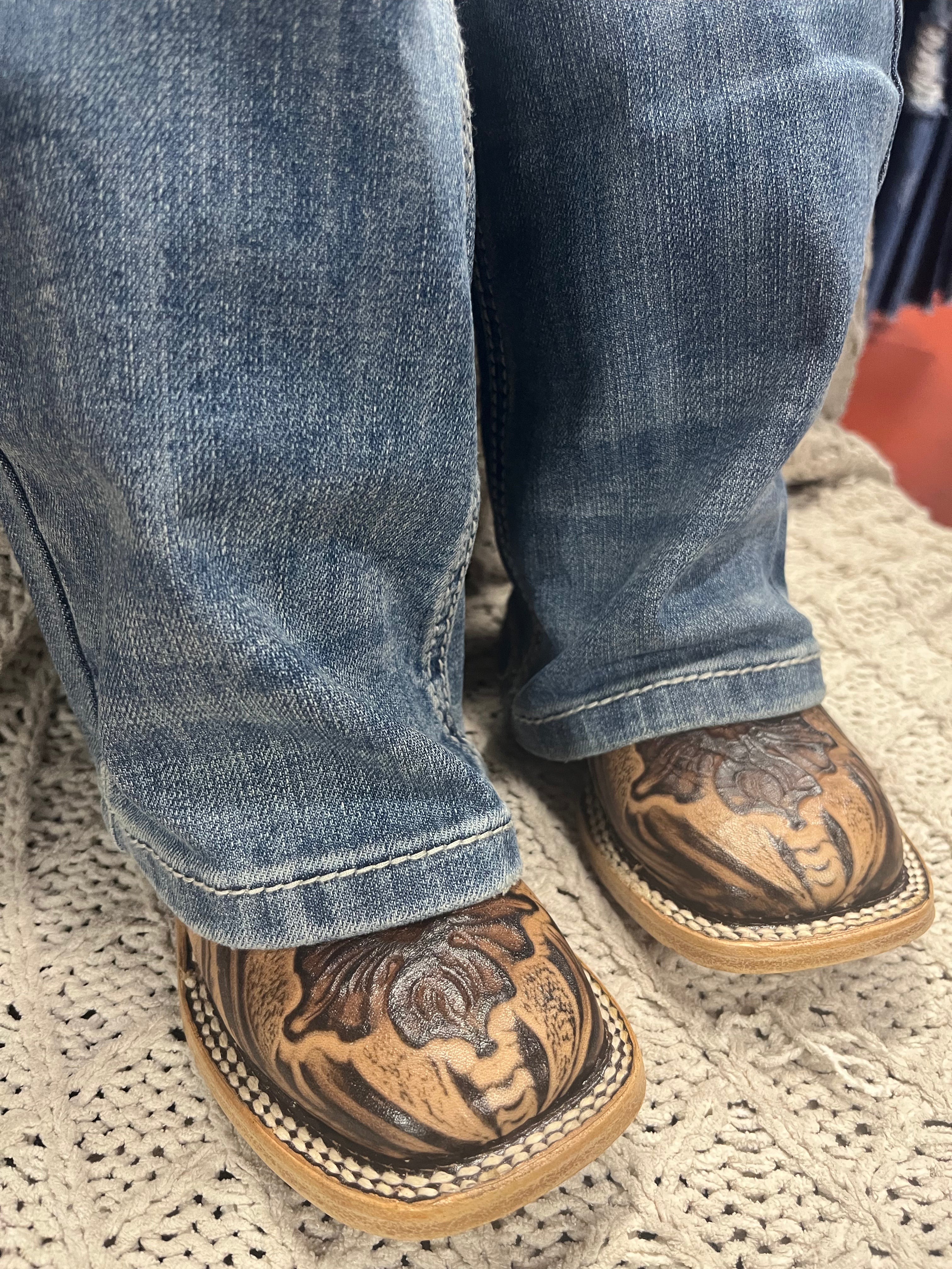 KID'S BOOTS TOOLED LEATHER ORIX