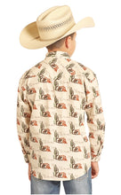 Load image into Gallery viewer, DALE BRISBY BOYS&#39; TAN CACTUS PRINT LONG SLEEVE WESTERN SHIRT (B8S8102)