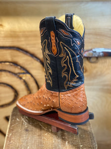 BR BOOTS: ORIGINAL OSTRISH COGNAC SQUARE TOE BOOT