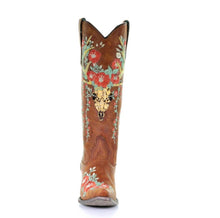 Load image into Gallery viewer, Corral Women&#39;s Deer Skull &amp; Floral Embroidery Cowgirl Boots A3620