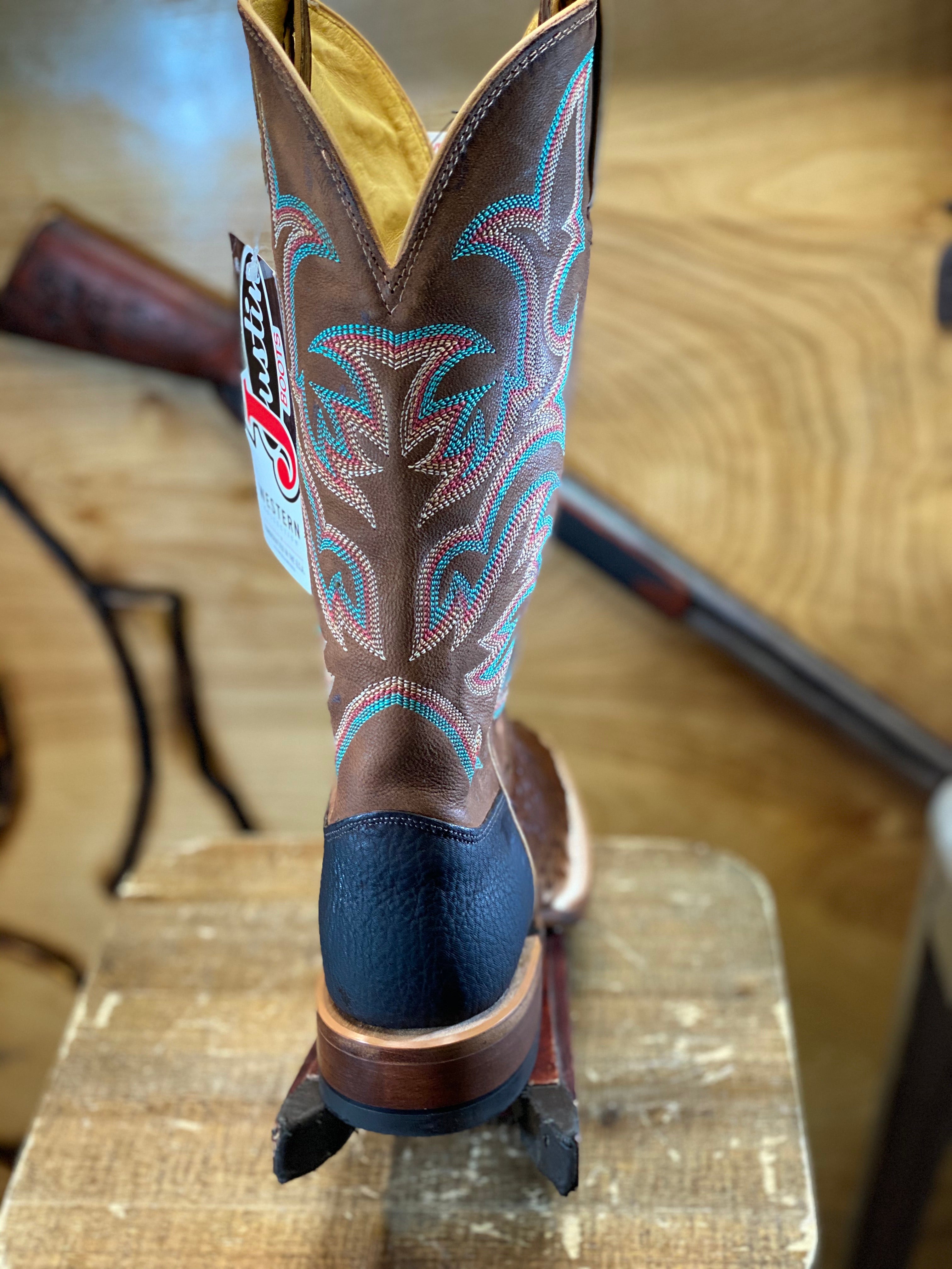 8577 JUSTIN BOOTS ORIGNAL TABACO OSTRISH BOOTS Botas Rojero