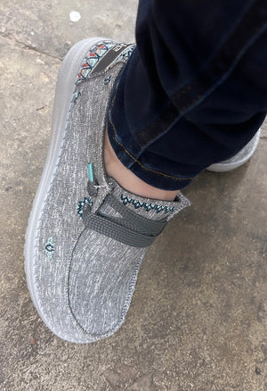 “ WENDY “ | WOMEN HEY DUDE STRETCH SLIP ON SHOE GREY 122163316