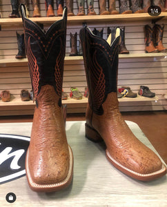 BR BOOTS: SMOOTH OSTRICH COGNAC (panza de avestruz cognac)