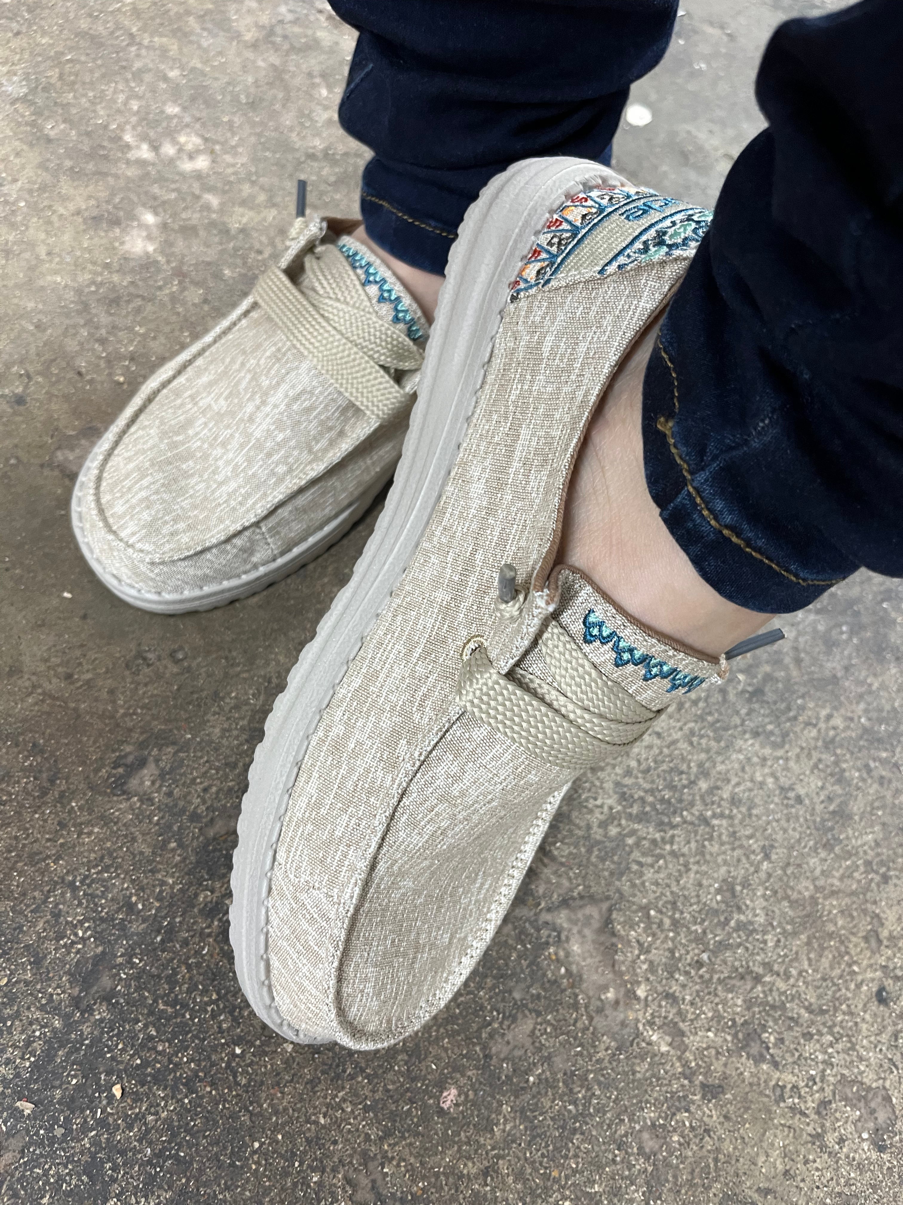 “ WENDY “ | WOMEN HEY DUDE STRETCH SLIP ON SHOE LIGHT WHITE 122166017