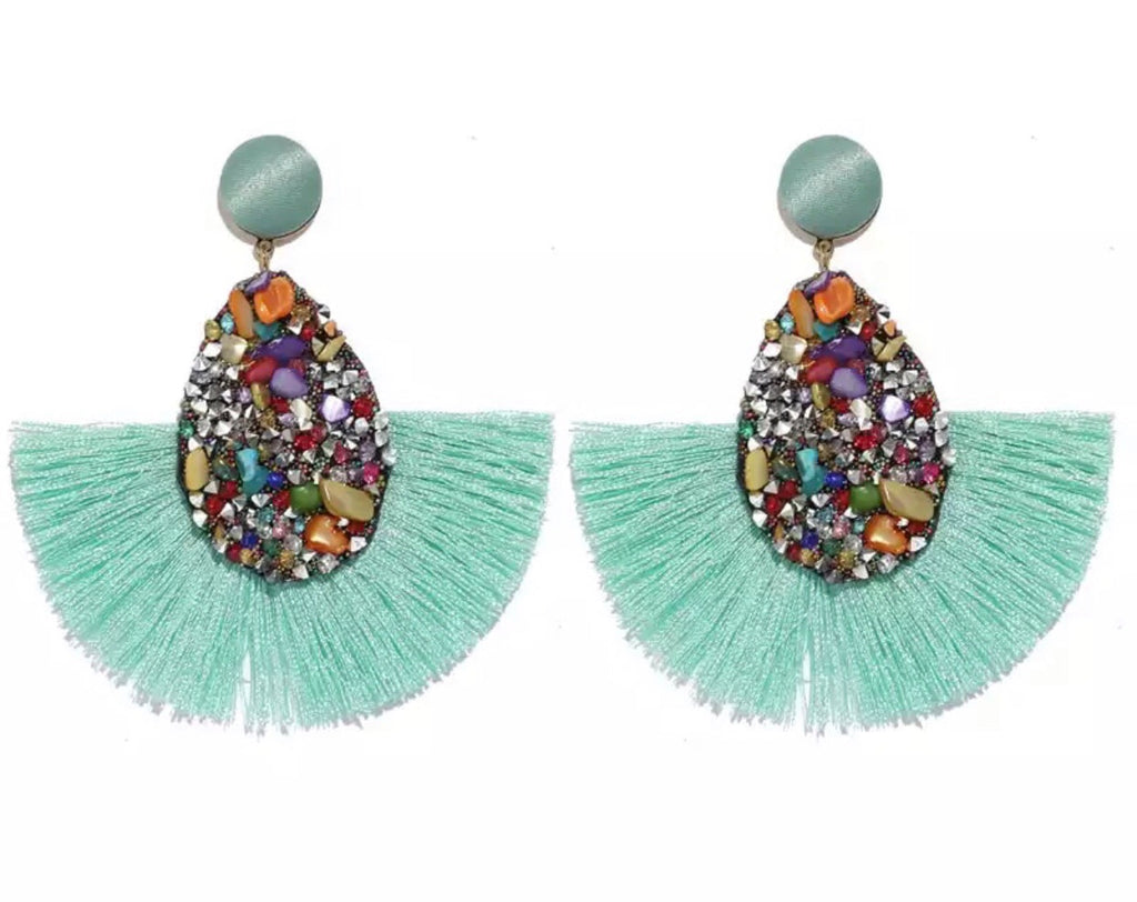 Torquoise fringe earrings