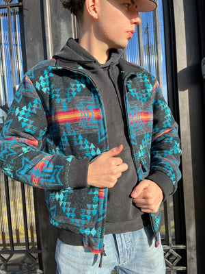 “ Fernando “ | Rock&Roll Cotton Aztec Bomber Coat Outerwear |RRMO92RZX4