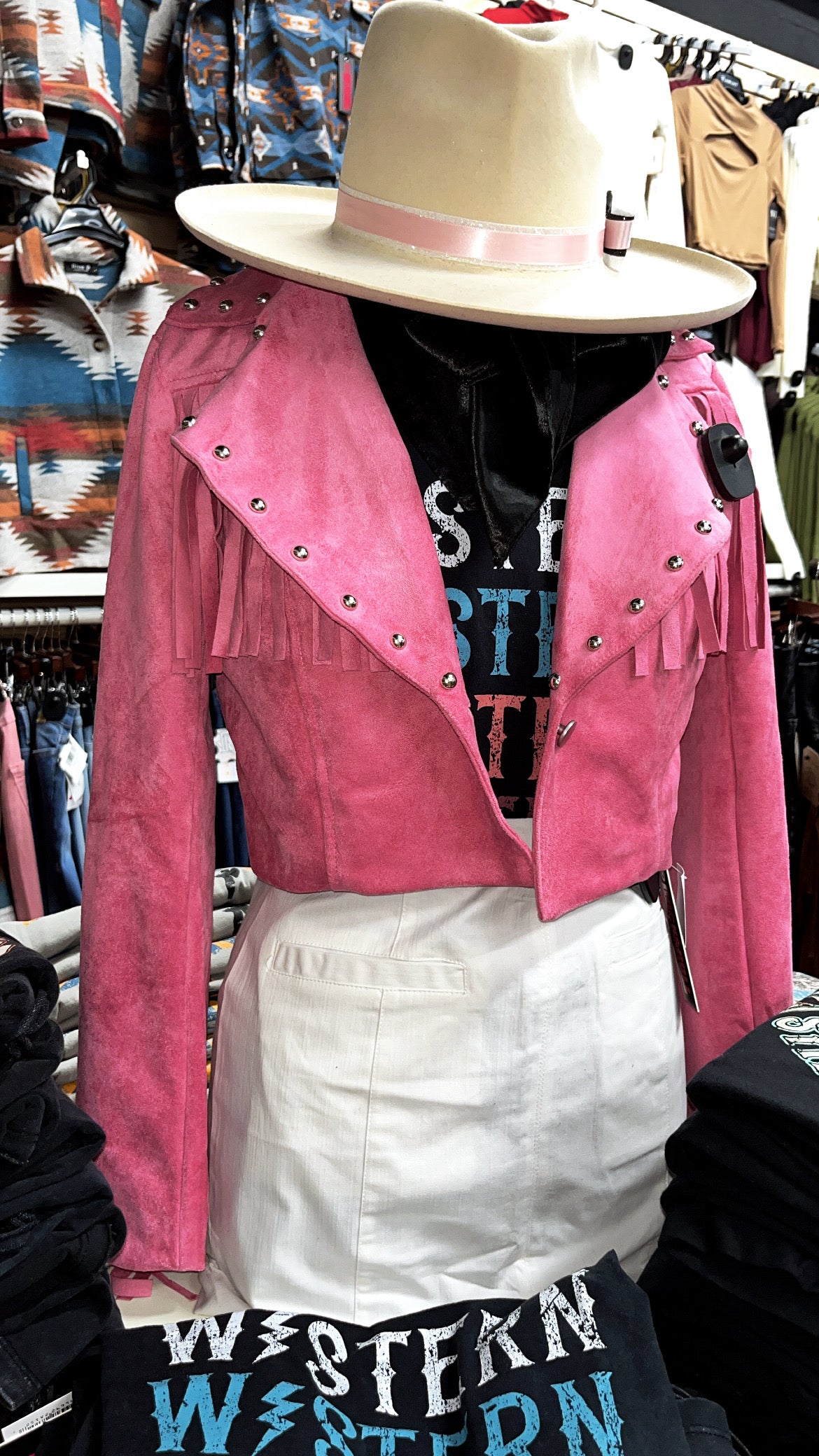 “ Madisyn “  | WOMEN BLAZER  JACKET PINK WITH FRINGE