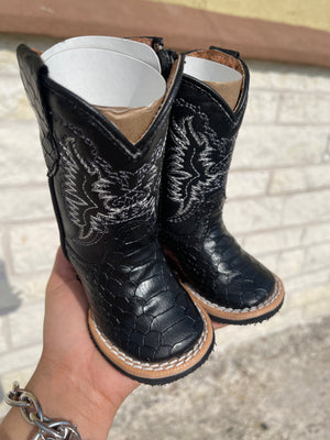 INFANT BIG JAKE PYTHON PRINT BLACK ZIPPER (200770)
