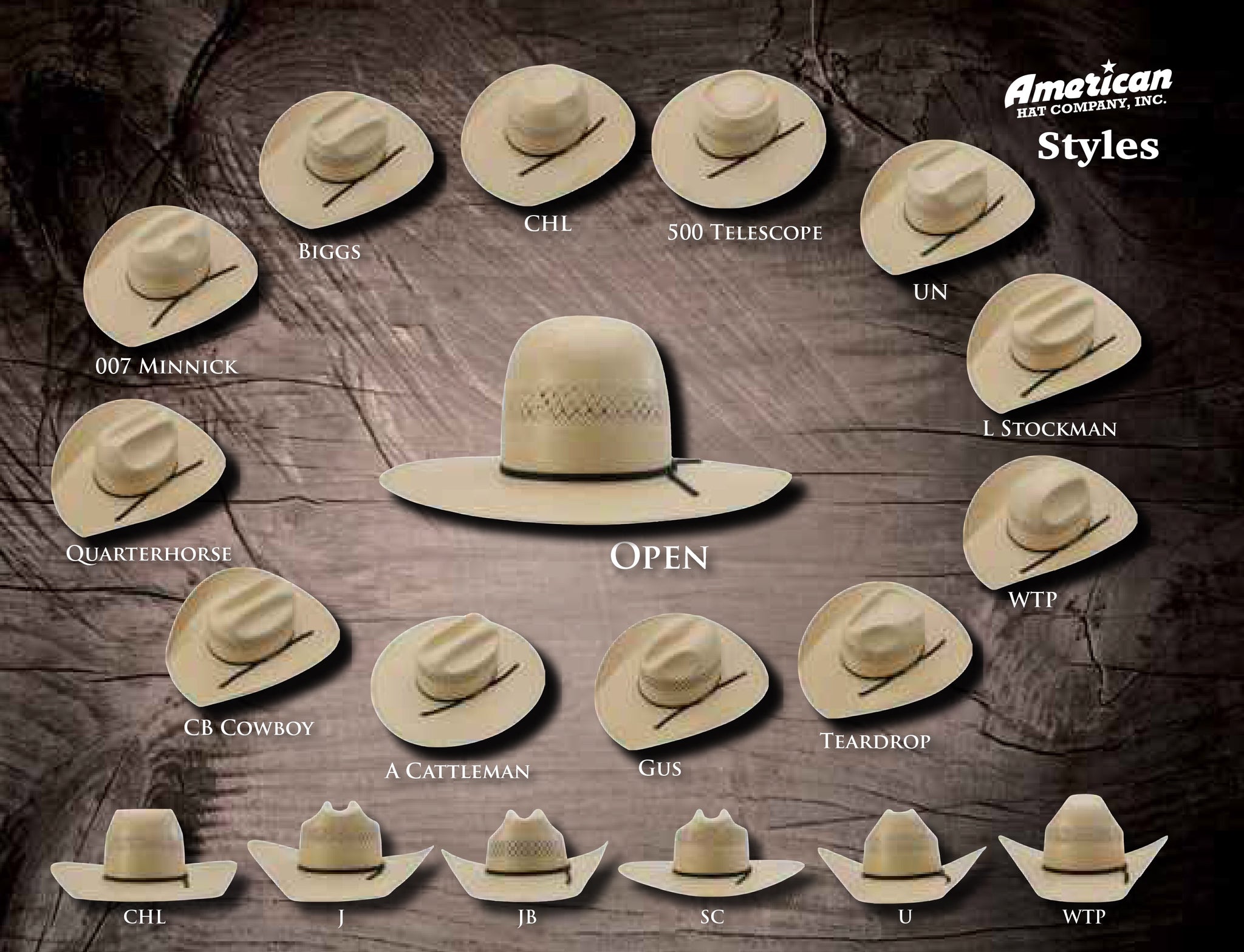 American Hat Company 6X Black Felt Cowboy Hat 7 1/4 / 2 Ply Ribbon Band / RC Crown