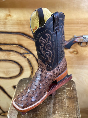 BR BOOTS: OSTRISH BRUCCIATO TOBACO (avestruz brucciato tobaco)