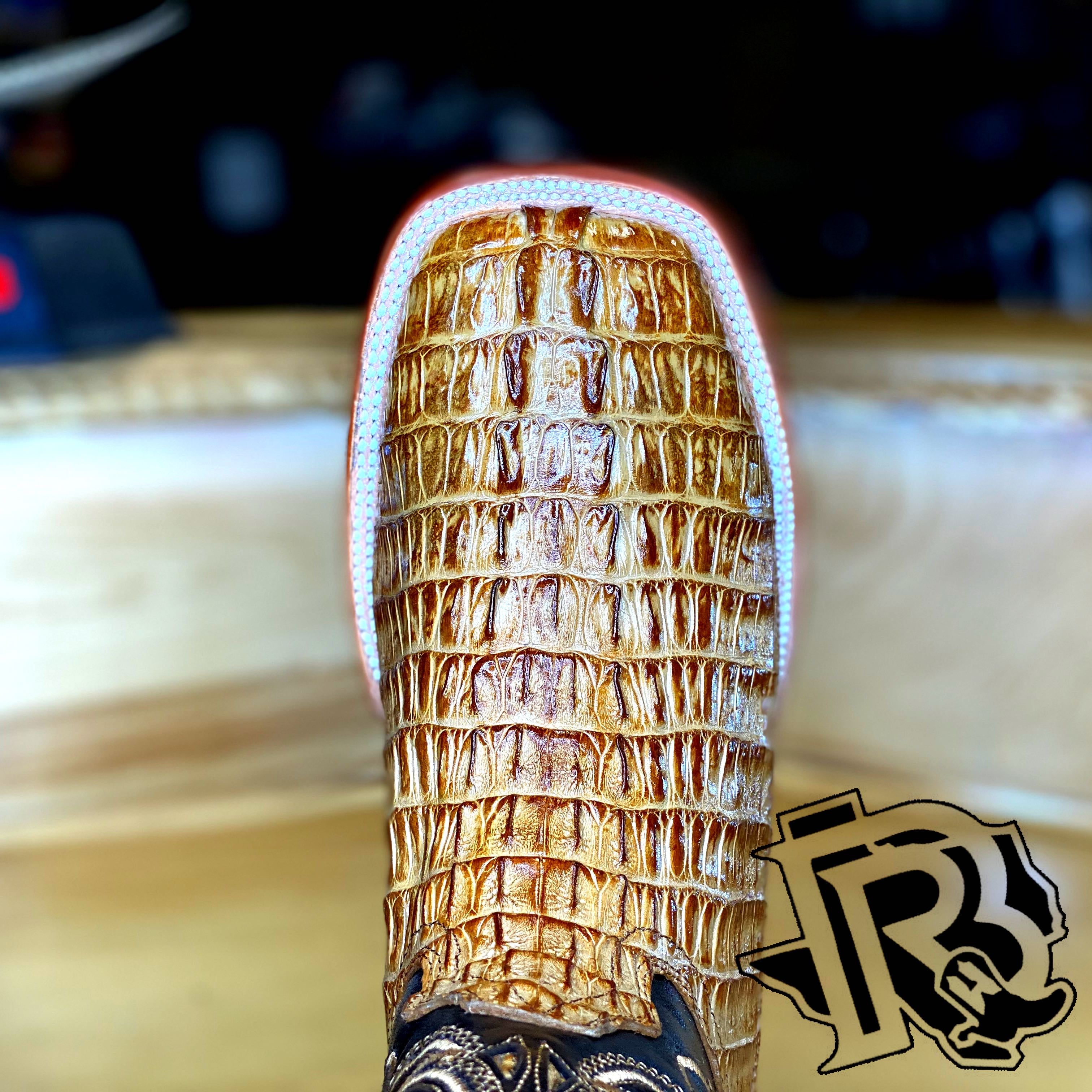 CAIMAN TAIL TAN ORIGNAL | SQUARE TOE MEN BOOTS