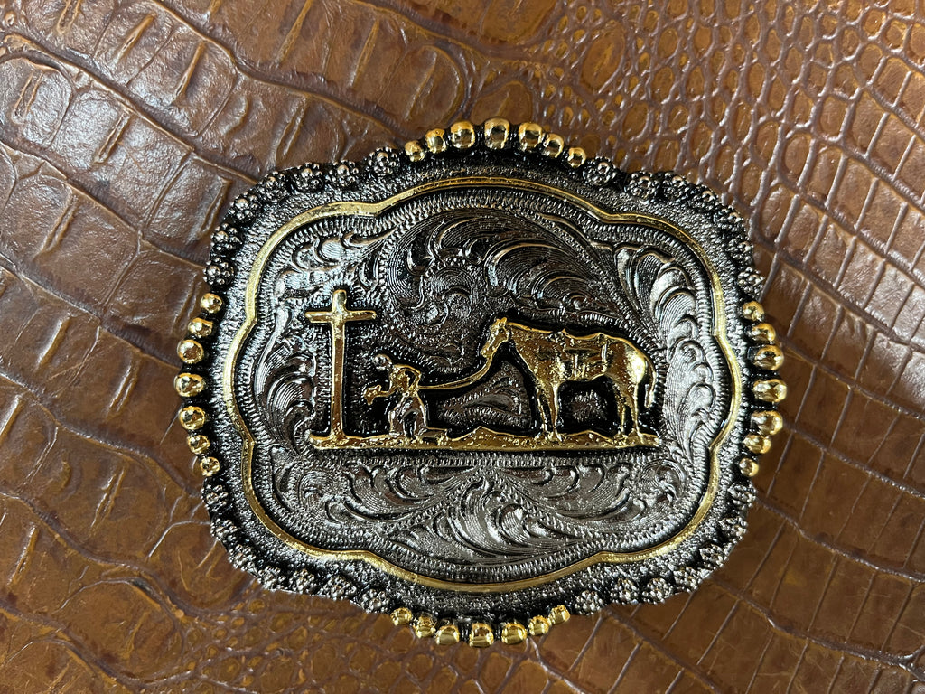 COWBOY CROSS MEN’S BELT BUCKLE