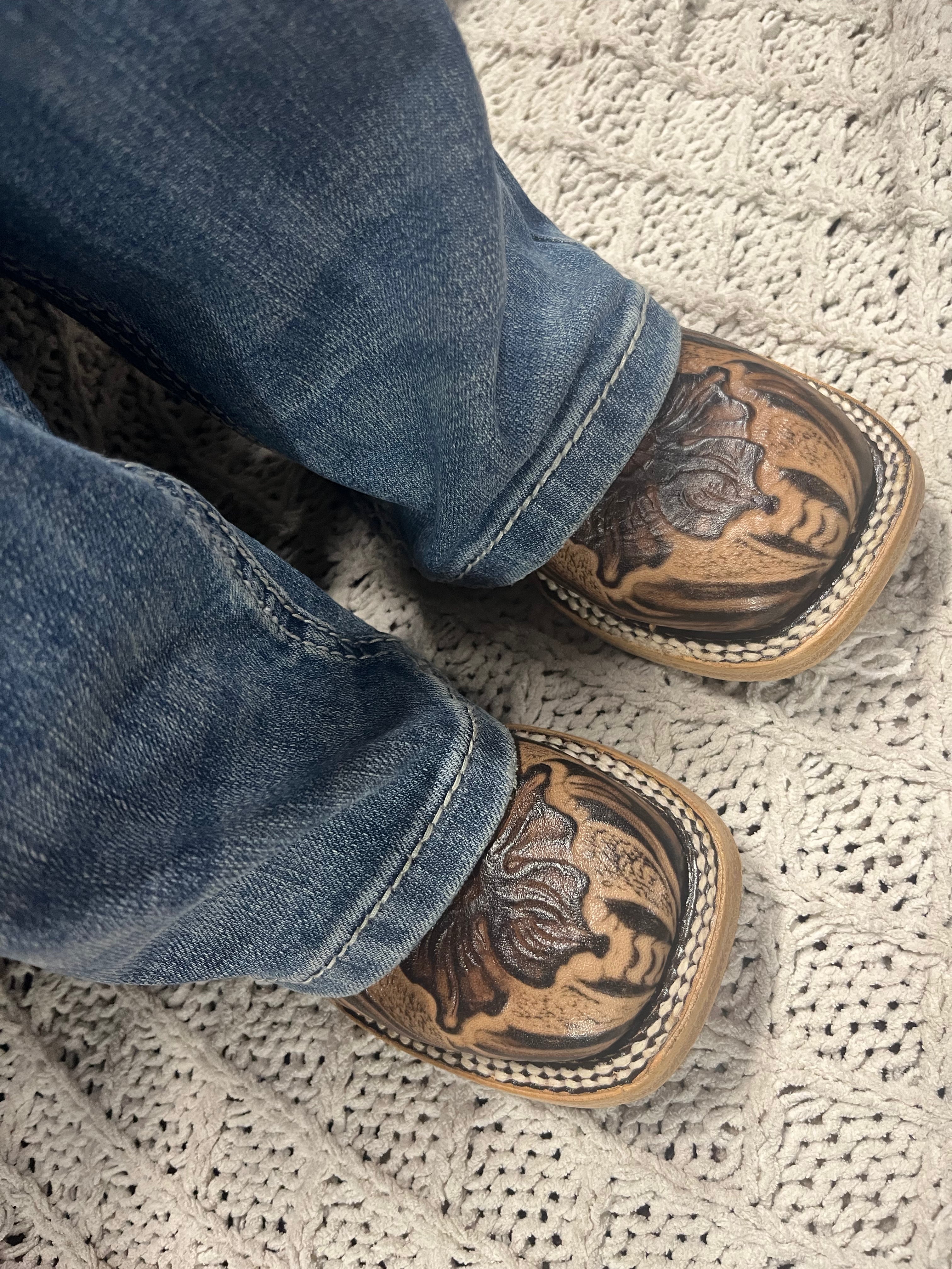 KID'S BOOTS TOOLED LEATHER ORIX