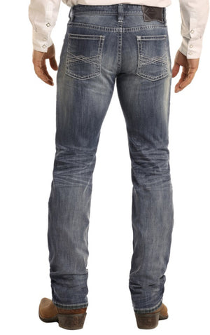 Revolver Straight Leg Reflex Jeans in Medium Wash M1R3408 ROCK & ROLL DENIM