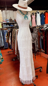 WHITE FRINGE DRESS