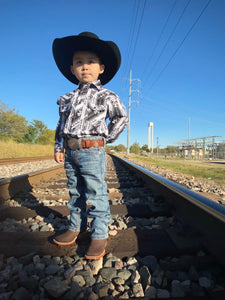 KID'S ROCK N ROLL BUTTON UP (B8S6578)